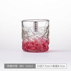 水野硝子 夜櫻初雪玻璃杯, 夜櫻初雪粉）,310ml, 1個