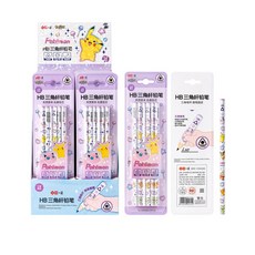 寶可夢 HB 三角杆鉛筆 12入吸卡裝 YZ300068, 1個, YZ300068寶可夢HB三角鉛筆12支