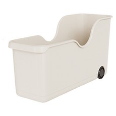 鍋具收納架 帶輪收納盒 桌面廚櫃收納籃 抽屜分類置物籃 收納箱 整理盒【SN0813】, 白, 1個