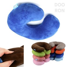 두론샵 목베개 극세사 쿠션 컬러랜덤 사무실 비행기 넥필로우