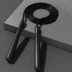 길이조절 꼬이지 않는 성인용 스피드 복싱 크로스핏 다이어트 줄넘기, 1개, 블랙