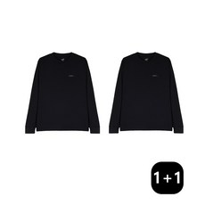 1+1 [푸마] 남녀공용 에센셜 긴팔 언더셔츠 2종 세트 (블랙)