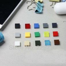 타일형 시공매트 3070b 200pcs*플랫 타일 1x1* DIY 계몽 블록 벽돌 레고 조립 입자와 호환 가능, 01 모래 블루