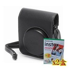 Fujifilm instax mini 40 原廠復古皮套 拍立得保護套 含背帶 簡約設計 王冠, 1個, 皮套+拍立得雙包裝二盒