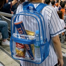 야구 직관 가방 투명 백팩 pvc 방수 야구가방, 1개, 블루