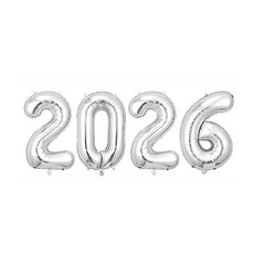 올리브파티 2026 초대형 풍선 샴페인 신년 파티 용품 세트 패키지, 1세트, 2026대형_실버