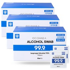 AWAS 국산 일회용 이소프로필 알콜스왑, 3개, 100개입