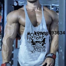 健身運動短袖男 男士健身背心 寬鬆低胸細肩帶健美汗背心顯肌運動背心