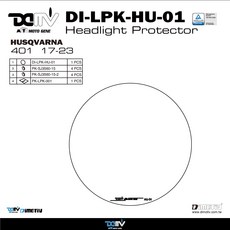 DIMOTIV 頭燈護罩 HUSQVARNA 401 (17-23) 專用，保護頭燈，提升外觀, 墨色, 1個