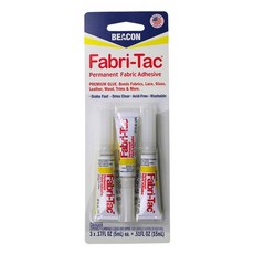 비컨 파브리택 프리미엄 패브릭 글루 빠른 건조 투명 영구적 천 캔버스 레이스 목재 등용 0.17온스 3개 세트, 비컨 파브리택 프리미엄 패브릭 글루 빠른 건조 투명 영