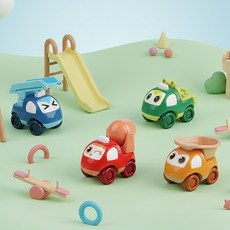 토요요 유아 캐릭터 관성 미니 트럭 장난감 세트 자동차 역할놀이 선물 추천 QZ-GX1, 1세트, 공사차