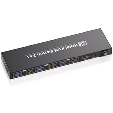 8K60Hz 4K20Hz HDMI KVM 스위치 3 컴퓨터 USB3.0 포트 4 USB 3.0 허브 PC용 키보드 마우스 세트 공유