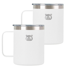 믿추 스텐 머그컵 텀블러 보온보냉, 화이트, 400ml, 2개