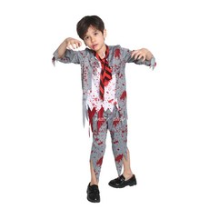 【台灣發貨】僵屍小惡男兒童萬聖節變裝服 萬聖節服裝 兒童變裝派對 僵屍造型服飾