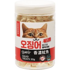 貓狗夢公園 汪洽普 凍乾零食 韓國寵物零食 貓咪狗狗凍乾, 1個, 喵洽普-魷魚(小顆粒) 30G