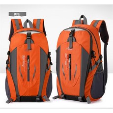 나일론 방수 여행 배낭 남자 등산 여행 가방 하이킹 배낭 야외 스포츠 학교 가방 남자 배낭 여자, Orange, 1개