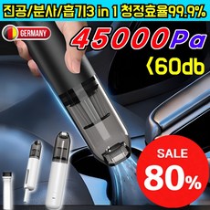 [독일의기술] 무선 차량용 미니 청소기 [흡입 및 송풍 가능] 450000Pa 3in1 무선 자동차 진공 청소기, [1] 화이트
