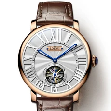 LOBINNI 남자 시계 럭셔리 40mm 스위스 방수 식 손목 사파이어 로마 스케일