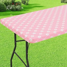 방수 탄성 직사각형 캠핑 테이블보 스크래치 방지 세탁 피팅 가장자리, 2. Pink-29.53x47.24in