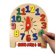 유치원 원목 시계 숫자 퍼즐 수세기 학습 교구 어린이집교재 배우는, 단품(책미포함)