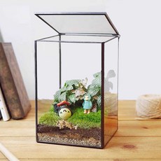 테라리움유리병 이끼테라리움 플랜테리어 유리커버 다육 식물, 1개, 사각형 길이13cm 높이20.5cm