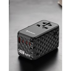 버바팀 여행용 4포트 PD 3.1 GaN 140W 해외 멀티 플러그 아답터 충전기 32125, 1개
