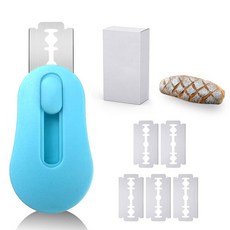 사워도우 빵 절단용 레이머 빵 슬래싱 도구 5개 블레이드 포함 제빵용 레이머 도우 절단 칼 가정용 주방 도구, Blue