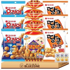 땅콩 과자 세트 맛동산90g 3개 오징어땅콩98g 3개 땅콩강정80g 3개 버크 3개, 1개