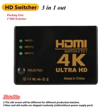 3 in 1 out 4K2K 1080P 스위처 HDMI 스위치 선택기 3x1 분배기 상자 HDTV Xbox PS3 PS4 멀티미디어용 Ultra, 01 HDMI Switcher