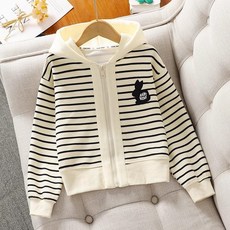 【洁白】春 秋冬 款洋氣兒童女童 外套 中大童 上衣 童裝連帽條紋衛衣 百搭 棒球服