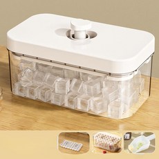 가정용 아이스 몰드 얼음틀 제빙기 얼음 보관함 냉장고 큐브 제조, 노르딕화이트 32칸 세트, 기본 색상