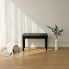 세렌 디지털 피아노 의자 2인 나무 의자 원목 키보드 의자, 블랙(일반형), 1개