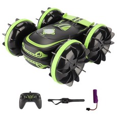 어린이 ZWN-RC 자동차 2.4GHz 원격 제어 보트 방수 무선 스턴트 4WD 전기 장난감 어린이용, 04 green Gravity sensor, 1개