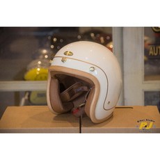 P&J 捷寶 騎士部品 Chief Charites 二代 復古安全帽 象牙白, 亮光藍,L, 1個