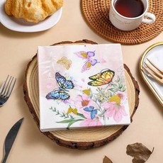 20 개/갑 33x33cm 꽃 인쇄 종이 일회용 테이블 저녁 식사 냅킨 조직 웨딩 파티 장식 214102, Style 5, 20 개, 20개