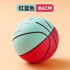 Petlimit 寵物橡膠籃球 耐磨彈力玩具球 紅黃色 6cm 貓狗通用, 紅藍色（直徑6cm）, 1個