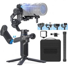 니콘 DSLR 페이유테크 스콜프 미니-3 콤보 AI 트래킹 카메라 짐벌 세로 촬영이 가능한 올인원 3축 스태빌라이저 블루투스 및 케이블 컨트롤 최대 4.41파운드 소니, 콤보-스콜프 미니 3 프로(리모트 그립)