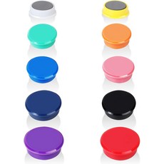 QOJOPU 냉장고 자석 10팩 10가지 색상의 강력한 소형 헤비 듀티 화이트보드용 장식용 원형 귀여운 미니 공예품 사물함 지도 주방 사무실 교실, 1_10