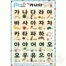 새샘 사운드벽보 룰루랄라 가나다 520mm 765mm 한글 학습 사운드 포스터 1개입