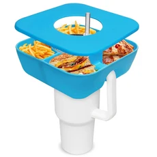 스탠리용 커버가 있는 실리콘 스낵 그릇 40oz 분할 트레이 4 컵 액세서리 1PC 신제품
