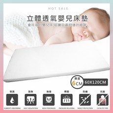 莫菲思 戀香 3D立體透氣可拆洗抗菌嬰兒床墊 遊戲墊 日式床墊, 1個, 白, 6cm