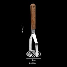 DFMEI 搗碎器壓碎神器碾碎棒土豆泥壓泥器不鏽鋼家用壓薯器廚房搗爛工具, 1個, 花梨木304土豆壓泥器:如圖