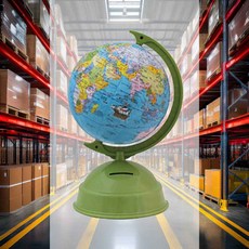 저금통 미니 지구본 1개 장식 도시크기 시간대 신학기 세계지도 도시명