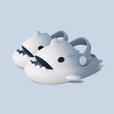 兒童鯊魚拖鞋 漸變色軟底防滑洞洞鞋