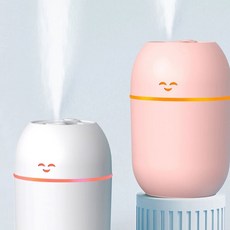 다모아만물상 테이블 스마일 LED 가습기 개인용 탁상용 USB, 상세페이지 참조, 688스마일가습기(블루)