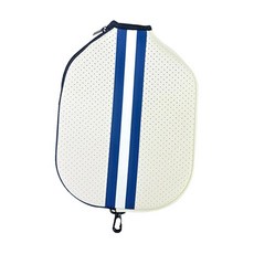 GHSHOP 피클볼 패들 커버 전용 라켓 케이스 보호대 선물 휴대용 파우치 지퍼 잠금 네오프렌 슬리브 운동 여성 남성용, 28cmx20cm, 화이트 블루, 1개