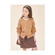 빈폴 BEANPOLE 키즈 여아 크로쉐 카디건 옐로이시 브라운 (BI585AG01B) BI585AG01B 227143