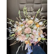 超大款奶茶色系百搭捧花, 30公分,不加購