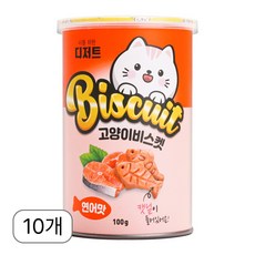 너를위한디저트 고양이 캣닢 비스켓 연어 100g, 연어맛, 10개
