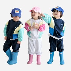 [12시전주문 오늘출발] 메르시보꾸 아동용 컬러블럭츄리닝 키즈 주니어 바지세트 SS25F05